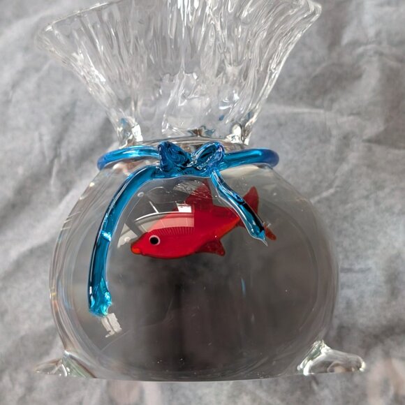 Formia Vetri di Murano Glass Goldfish Bag Sculpture – Hand-Blown – Made in Italy - Picture 3 of 4